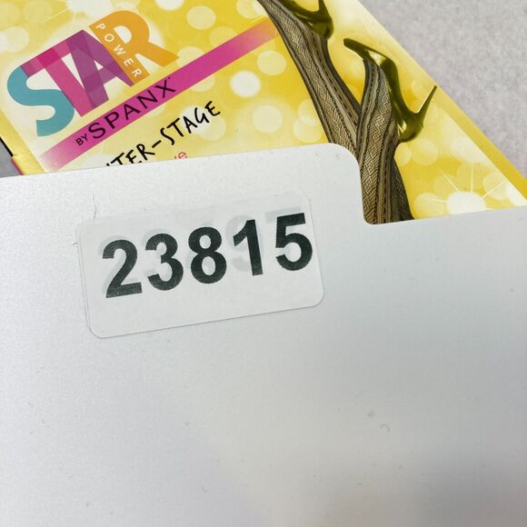 Star‎ Power By Spanx Women Size B Shaping Tights Black Open Weave Diamond Stripe - Picture 7 of 7